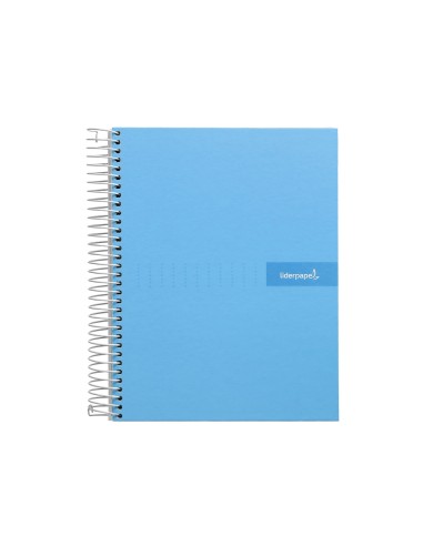 Cuaderno espiral liderpapel a4 micro crafty tapa forrada 120h 90 gr cuadro 5 mm 5 bandas 4 colores celeste