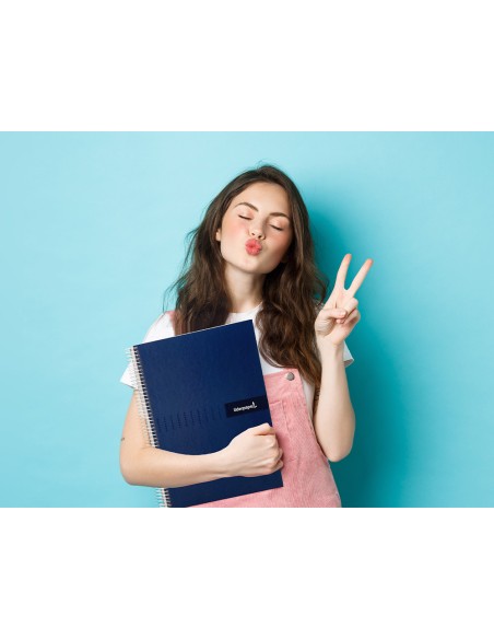 Cuaderno espiral liderpapel a4 crafty tapa forrada 80h 90 gr rayado horizontal con margen colores surtidos