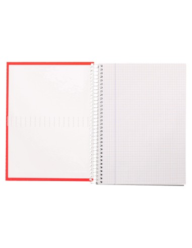 Cuaderno espiral liderpapel a4 crafty tapa forrada 80h 90 gr cuadro 5 mm con margen colores surtidos