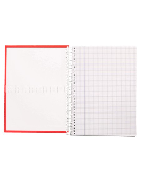 Cuaderno espiral liderpapel a4 crafty tapa forrada 80h 90 gr cuadro 4 mm con margen colores surtidos