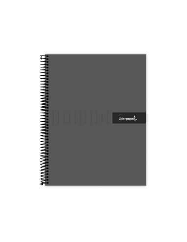Cuaderno espiral liderpapel a4 crafty tapa forrada 80h 90 gr cuadro 4mm con margen color negro