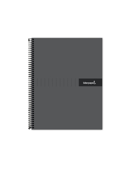 Cuaderno espiral liderpapel a4 crafty tapa forrada 80h 90 gr cuadro 4mm con margen color negro