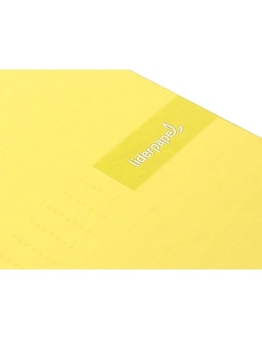Cuaderno espiral liderpapel a4 crafty tapa forrada 80h 90 gr cuadro 4mm con margen color amarillo