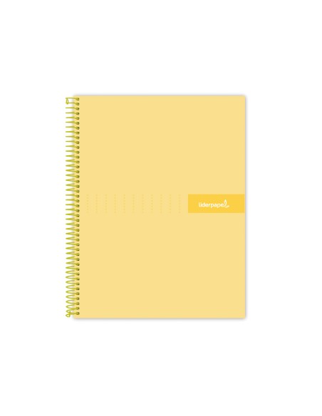 Cuaderno espiral liderpapel a4 crafty tapa forrada 80h 90 gr cuadro 4mm con margen color amarillo