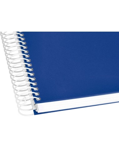 Cuaderno espiral liderpapel a4 crafty tapa forrada 80h 90 gr cuadro 4mm con margen color azul marino