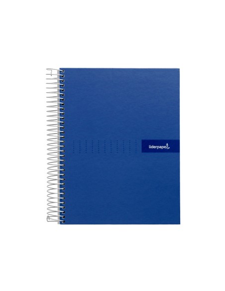 Cuaderno espiral liderpapel a4 crafty tapa forrada 80h 90 gr cuadro 4mm con margen color azul marino
