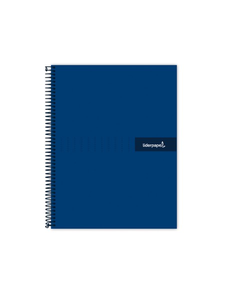 Cuaderno espiral liderpapel a4 crafty tapa forrada 80h 90 gr cuadro 4mm con margen color azul marino
