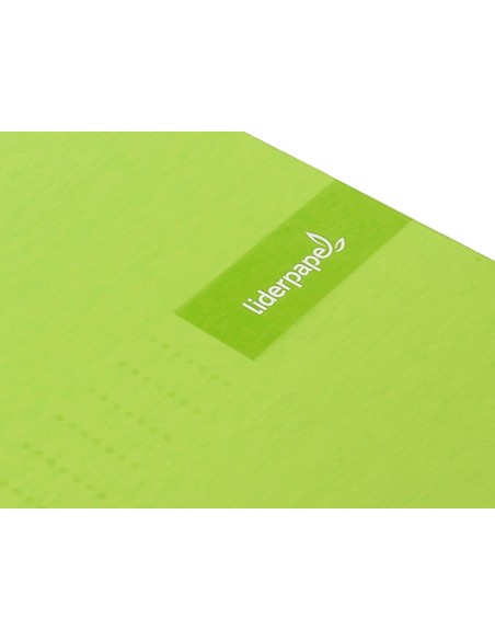 Cuaderno espiral liderpapel a4 crafty tapa forrada 80h 90 gr cuadro 4mm con margen color verde
