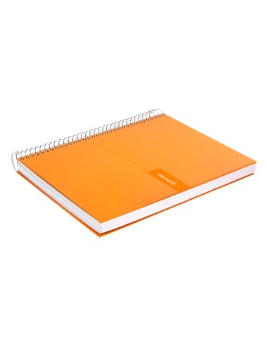 Cuaderno espiral liderpapel a4 crafty tapa forrada 80h 90 gr cuadro 4mm con margen color naranja