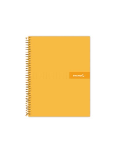Cuaderno espiral liderpapel a4 crafty tapa forrada 80h 90 gr cuadro 4mm con margen color naranja