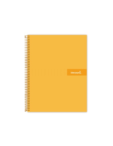 Cuaderno espiral liderpapel a4 crafty tapa forrada 80h 90 gr cuadro 4mm con margen color naranja