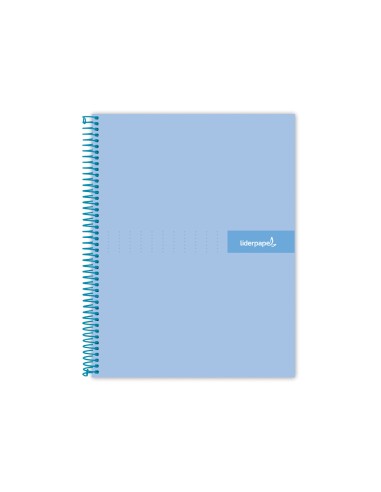 Cuaderno espiral liderpapel a4 crafty tapa forrada 80h 90 gr cuadro 4mm con margen color celeste