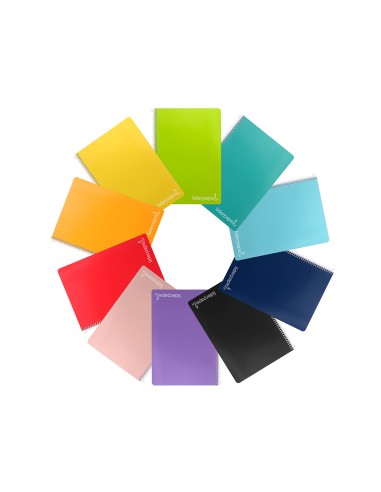 Cuaderno espiral liderpapel folio witty tapa dura 80h 75gr cuadro 5mm con margen colores surtidos