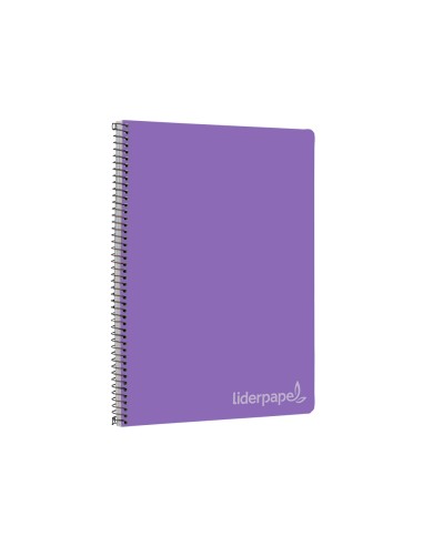 Cuaderno espiral liderpapel folio witty tapa dura 80h 75gr cuadro 4mm con margen color violeta