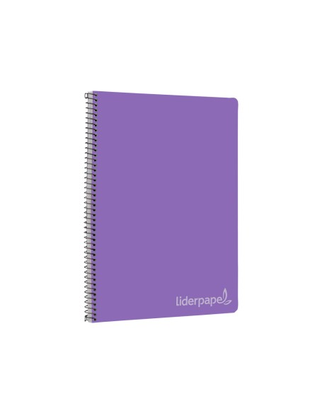 Cuaderno espiral liderpapel folio witty tapa dura 80h 75gr cuadro 4mm con margen color violeta