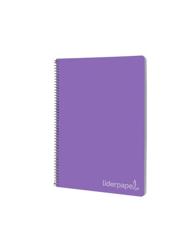 Cuaderno espiral liderpapel folio witty tapa dura 80h 75gr cuadro 4mm con margen color violeta