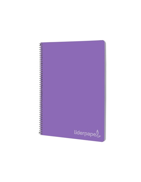 Cuaderno espiral liderpapel folio witty tapa dura 80h 75gr cuadro 4mm con margen color violeta