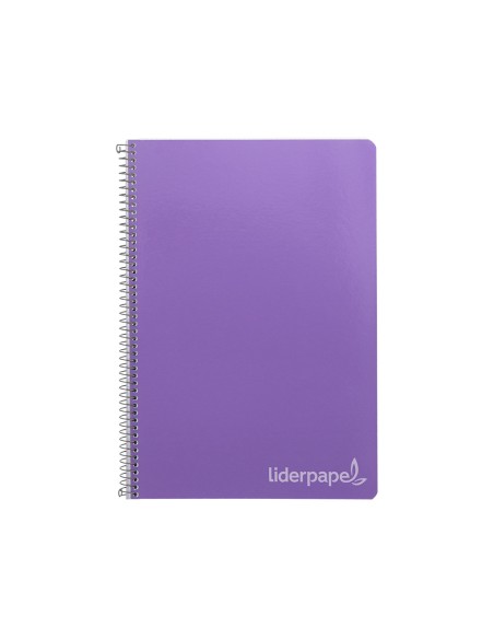 Cuaderno espiral liderpapel folio witty tapa dura 80h 75gr cuadro 4mm con margen color violeta