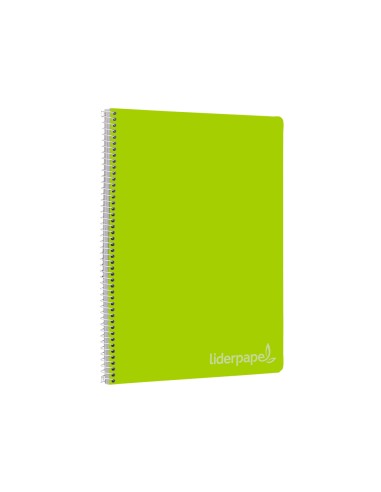Cuaderno espiral liderpapel folio witty tapa dura 80h 75gr cuadro 4mm con margen color verde