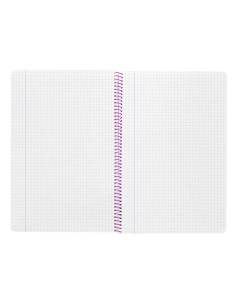 Cuaderno espiral liderpapel folio witty tapa dura 80h 75gr cuadro 4mm con margen color turquesa