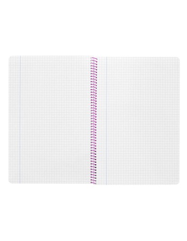 Cuaderno espiral liderpapel folio witty tapa dura 80h 75gr cuadro 4mm con margen color turquesa