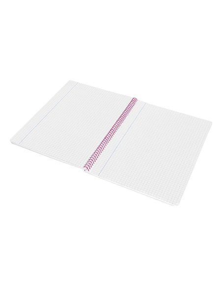 Cuaderno espiral liderpapel folio witty tapa dura 80h 75gr cuadro 4mm con margen color rosa