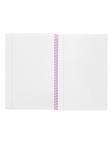 Cuaderno espiral liderpapel folio witty tapa dura 80h 75gr cuadro 4mm con margen color rosa
