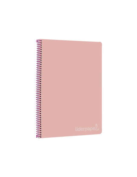 Cuaderno espiral liderpapel folio witty tapa dura 80h 75gr cuadro 4mm con margen color rosa