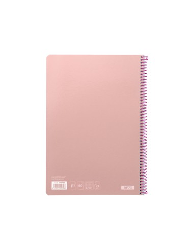 Cuaderno espiral liderpapel folio witty tapa dura 80h 75gr cuadro 4mm con margen color rosa