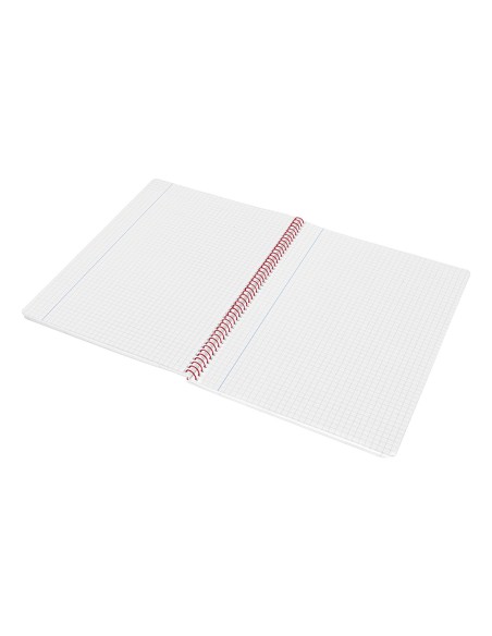 Cuaderno espiral liderpapel folio witty tapa dura 80h 75gr cuadro 4mm con margen color rojo