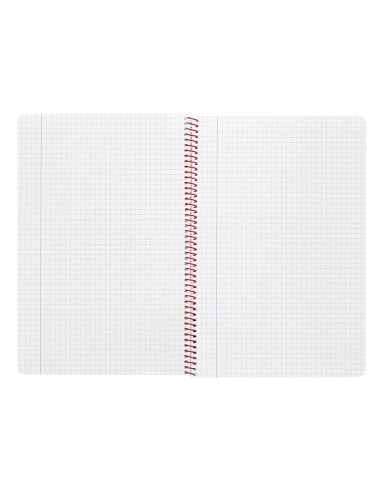 Cuaderno espiral liderpapel folio witty tapa dura 80h 75gr cuadro 4mm con margen color rojo