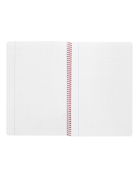 Cuaderno espiral liderpapel folio witty tapa dura 80h 75gr cuadro 4mm con margen color rojo