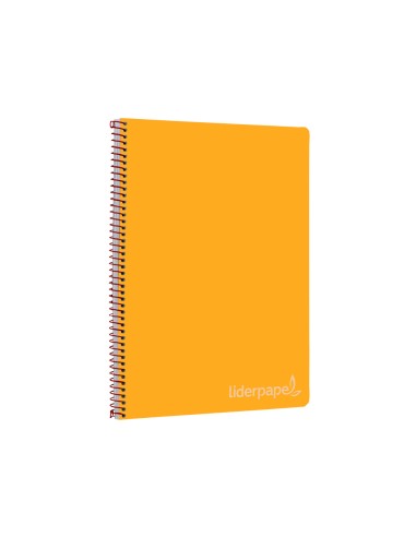 Cuaderno espiral liderpapel folio witty tapa dura 80h 75gr cuadro 4mm con margen color naranja