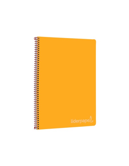 Cuaderno espiral liderpapel folio witty tapa dura 80h 75gr cuadro 4mm con margen color naranja