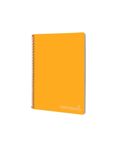 Cuaderno espiral liderpapel folio witty tapa dura 80h 75gr cuadro 4mm con margen color naranja