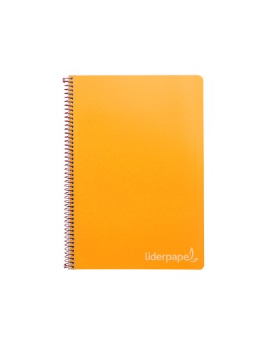 Cuaderno espiral liderpapel folio witty tapa dura 80h 75gr cuadro 4mm con margen color naranja