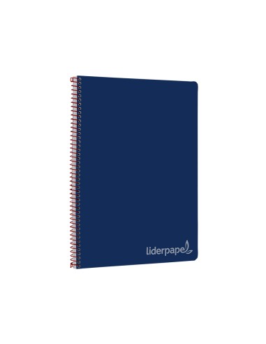 Cuaderno espiral liderpapel folio witty tapa dura 80h 75gr cuadro 4mm con margen color azul marino