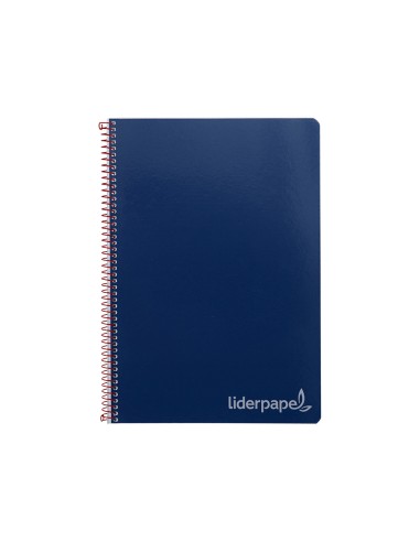 Cuaderno espiral liderpapel folio witty tapa dura 80h 75gr cuadro 4mm con margen color azul marino