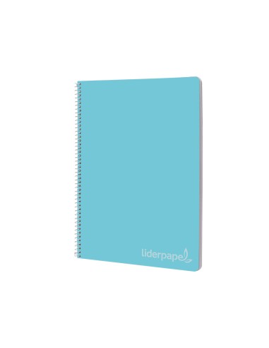 Cuaderno espiral liderpapel folio witty tapa dura 80h 75gr cuadro 4mm con margen color celeste