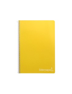 Cuaderno espiral liderpapel folio witty tapa dura 80h 75gr cuadro 4mm con margen color amarillo