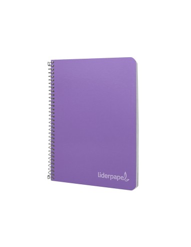 Cuaderno espiral liderpapel cuarto witty tapa dura 80h 75gr cuadro 4mm con margen color violeta