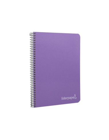 Cuaderno espiral liderpapel cuarto witty tapa dura 80h 75gr cuadro 4mm con margen color violeta