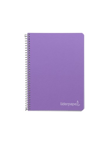 Cuaderno espiral liderpapel cuarto witty tapa dura 80h 75gr cuadro 4mm con margen color violeta