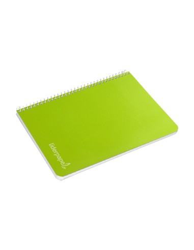 Cuaderno espiral liderpapel cuarto witty tapa dura 80h 75gr cuadro 4mm con margen color verde