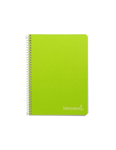 Cuaderno espiral liderpapel cuarto witty tapa dura 80h 75gr cuadro 4mm con margen color verde