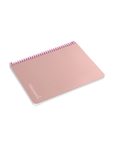 Cuaderno espiral liderpapel cuarto witty tapa dura 80h 75gr cuadro 4mm con margen color rosa