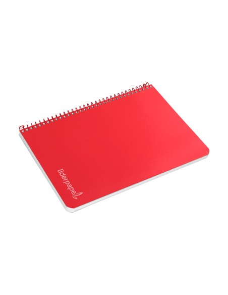 Cuaderno espiral liderpapel cuarto witty tapa dura 80h 75gr cuadro 4mm con margen color rojo