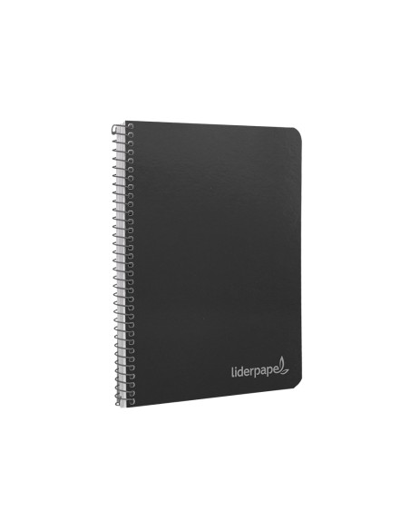 Cuaderno espiral liderpapel cuarto witty tapa dura 80h 75gr cuadro 4mm con margen color negro