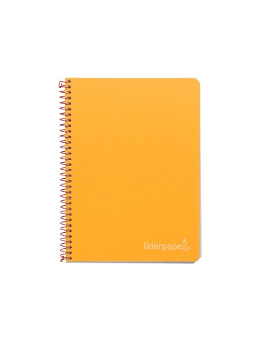 Cuaderno espiral liderpapel cuarto witty tapa dura 80h 75gr cuadro 4mm con margen color naranja