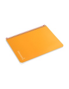 Cuaderno espiral liderpapel cuarto witty tapa dura 80h 75gr cuadro 4mm con margen color naranja